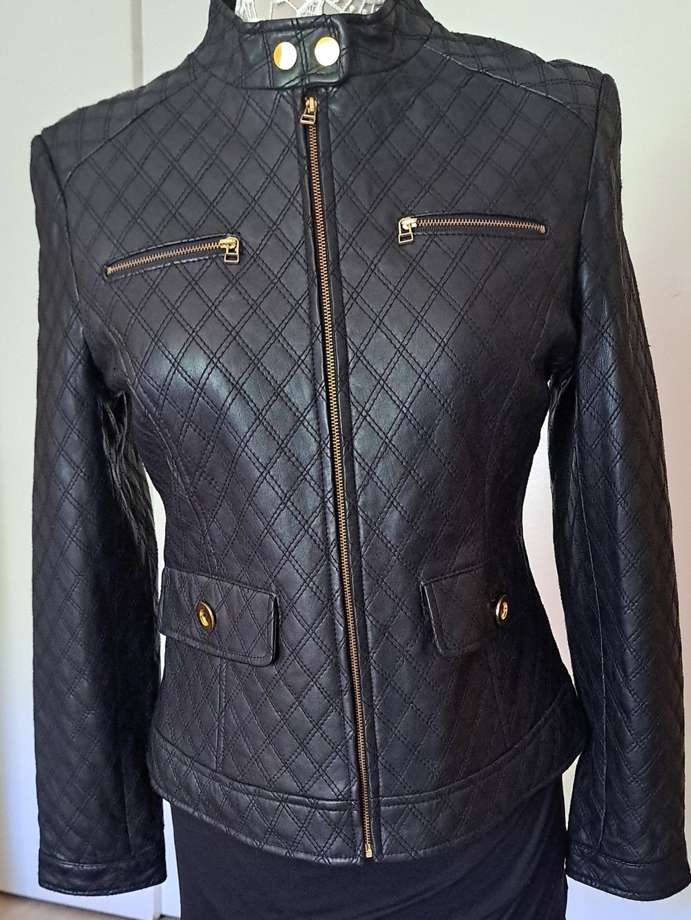 IN SUEDE 100% Leather  Black Women's Motorcycle Jacket